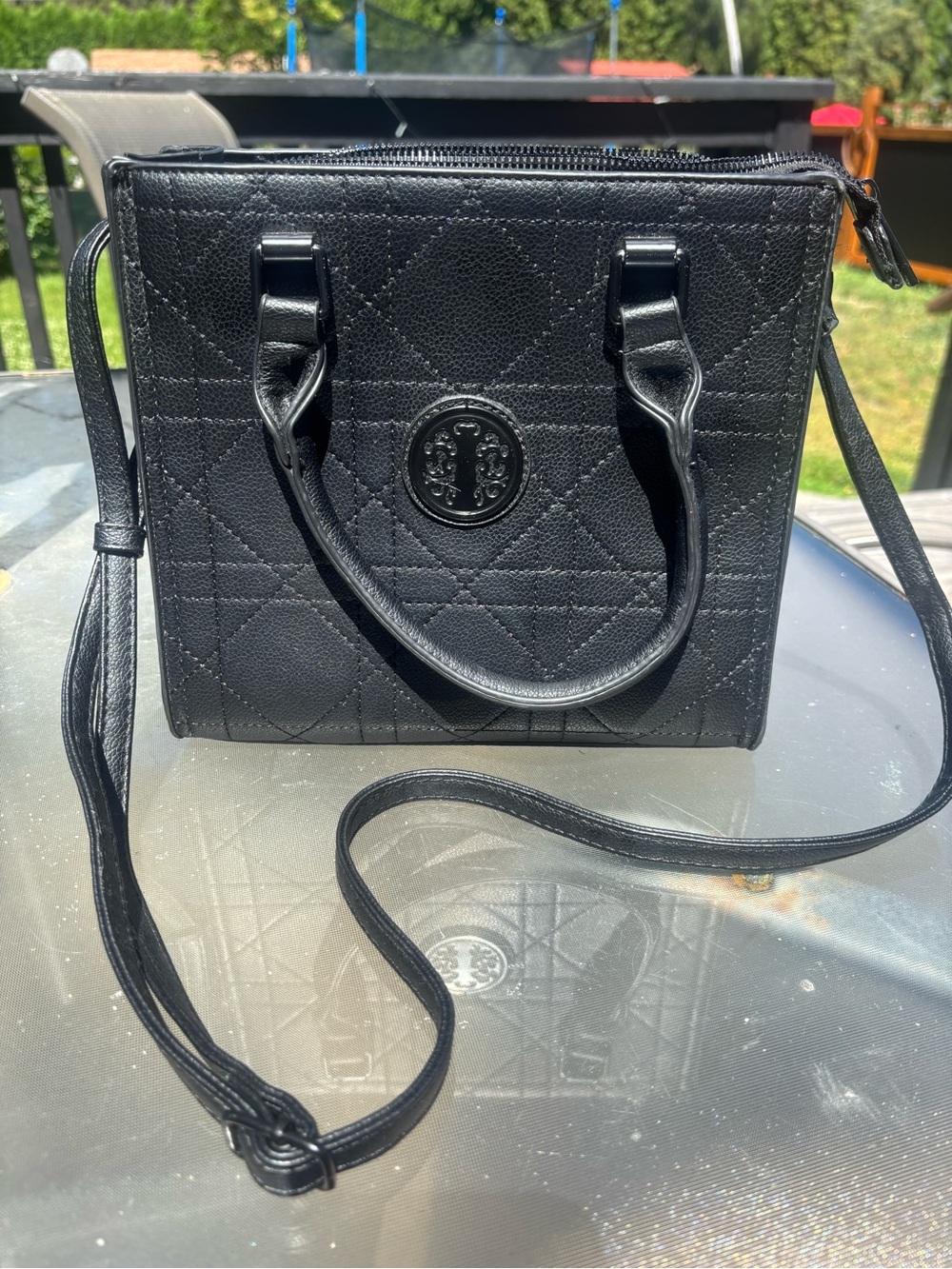 Black Quilted Leather Tote Crossbody Bag - Designer-Inspired